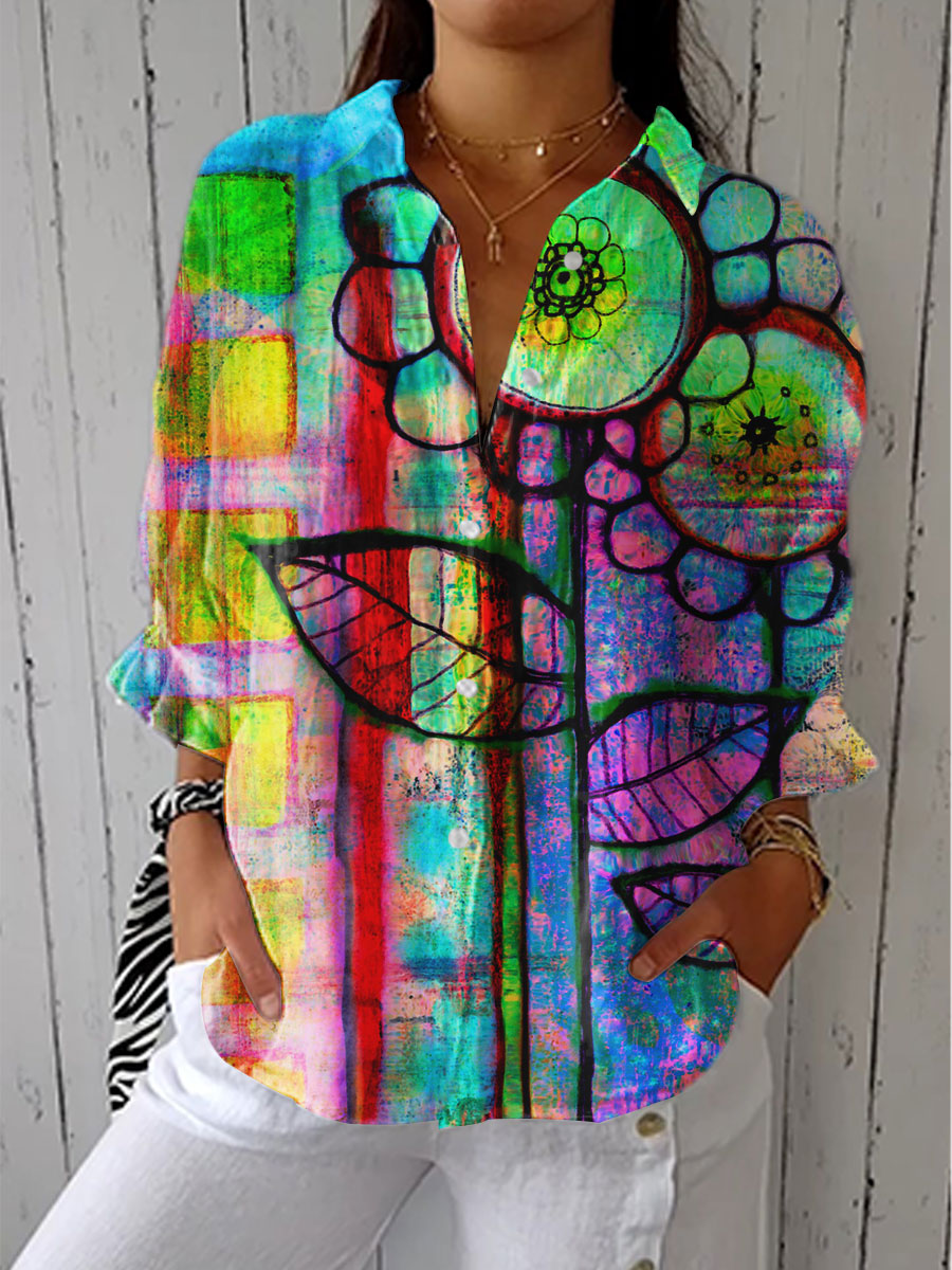 Fenna - Printed Artistic Blouse