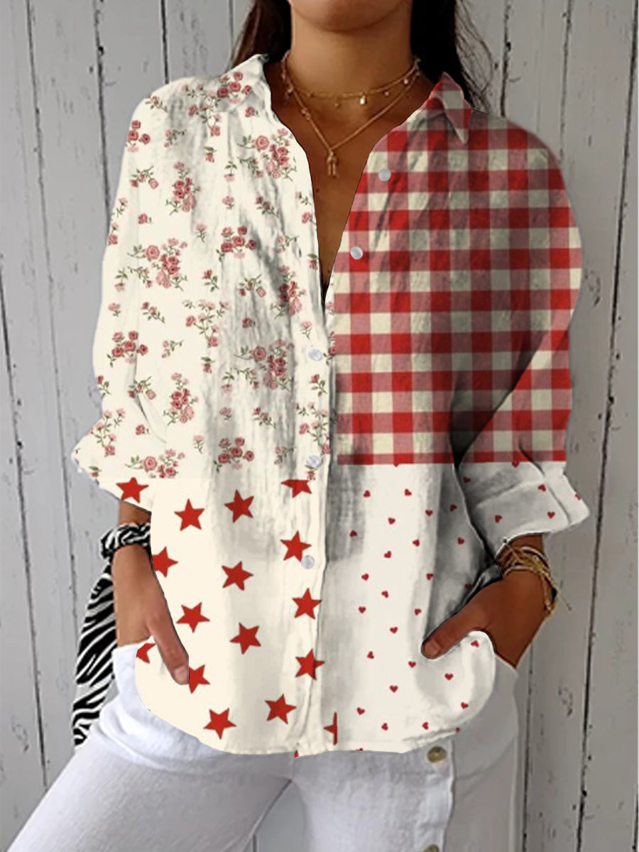 Ruby - Retro Printed Blouse