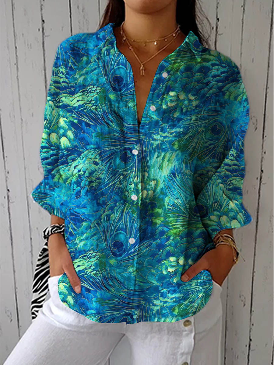 Shaila - Peacock Printed Blouse