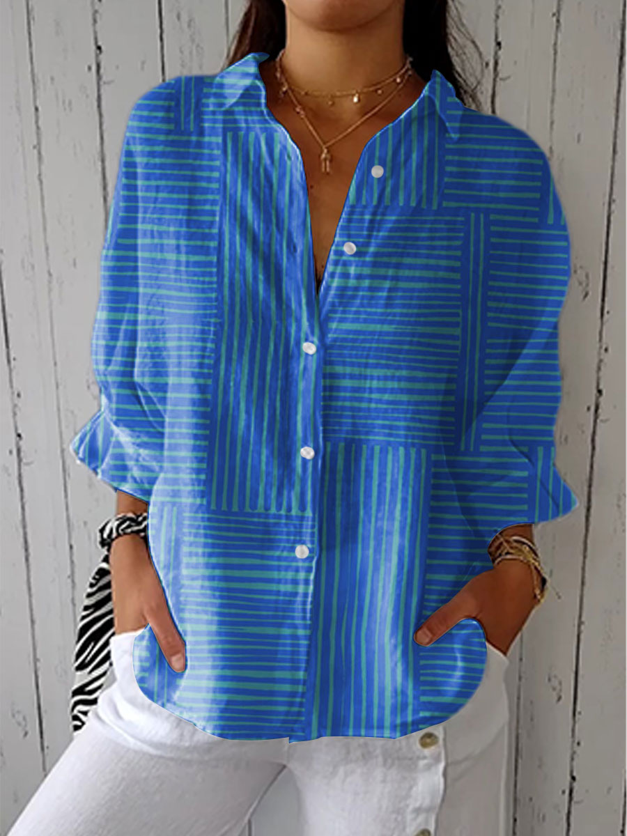 Celine - Printed Stripe Blouse